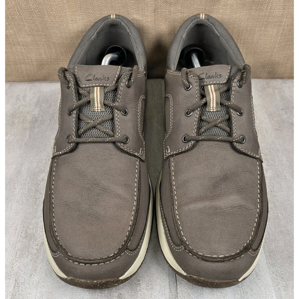 Clarks Sailview Lace Taupe Nubuck Tie Up Boat Shoes Sneakers Men's Size 15M